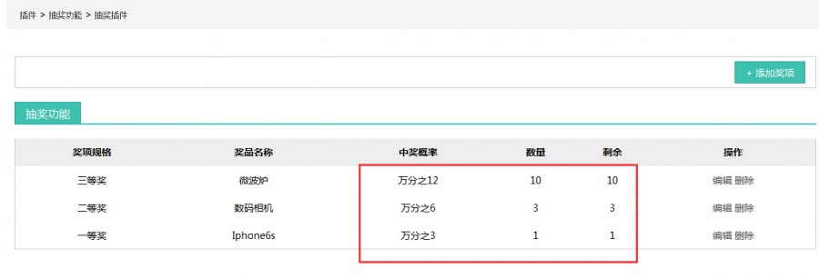 BAOCMS生活O2O系统之商家发布抽奖功能简介
